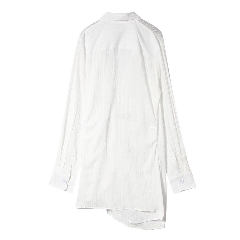 Irregular White Shirt Temperament Dress