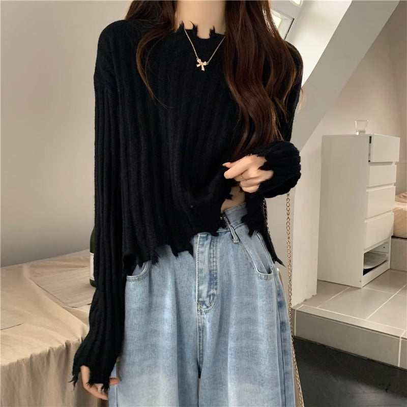 Sweater Women's Outer Design Short Top