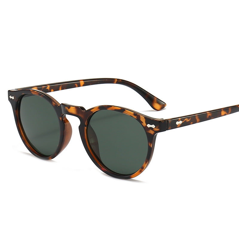 New Polarized Round Fashion Small Frame Rice Nail Sunglasses