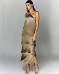 Fashion Halter Tassel Backless Slit Dress