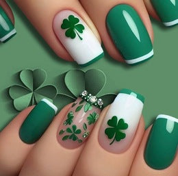 24 Pieces Nail Art High Fashion Simple Rhinestone Butterfly Flower Cow Wear Nail