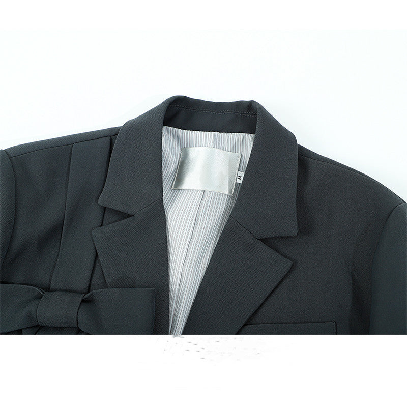 Women's Small Suit Lace Trim Bow Short Jacket