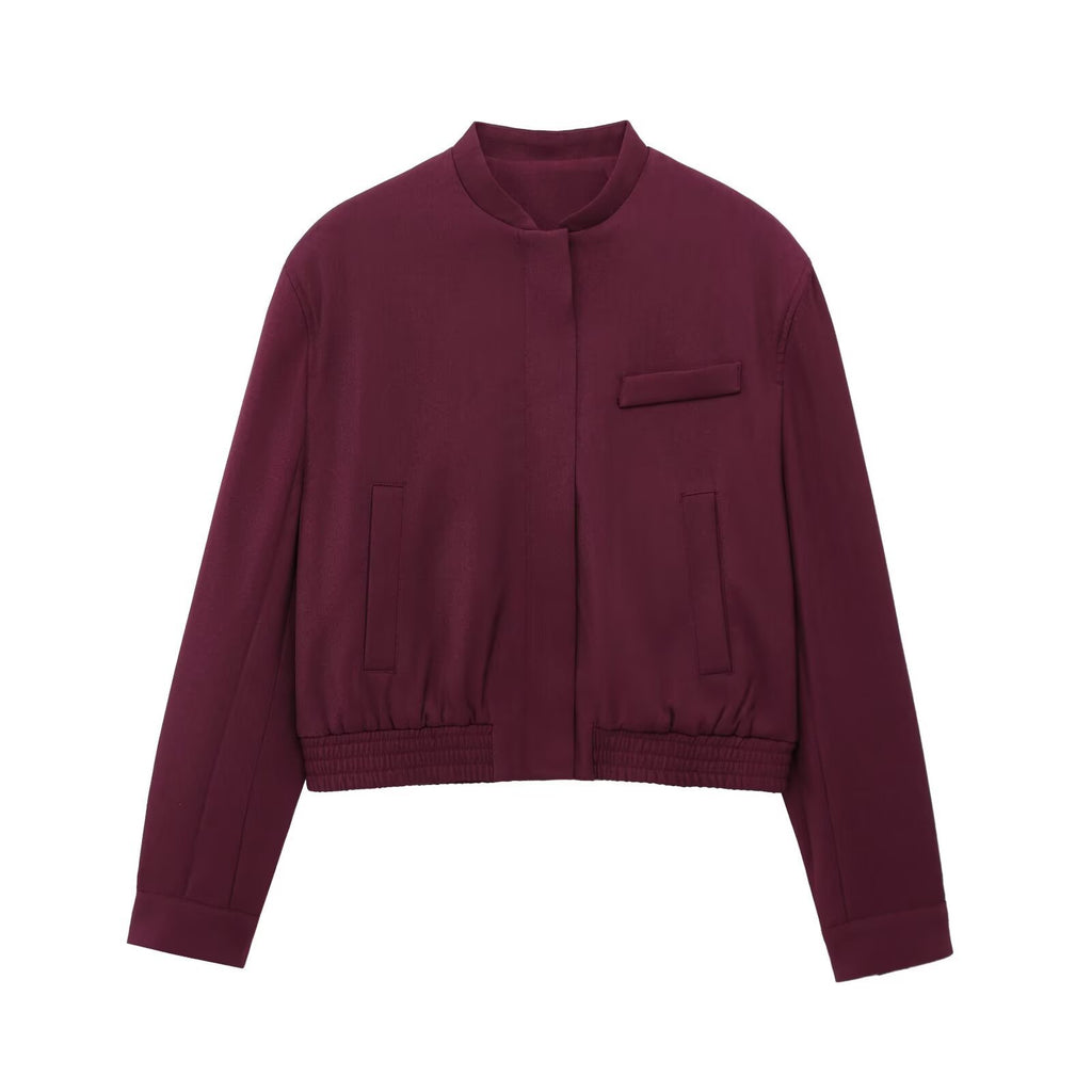 Women's Casual All-match Round Neck Pilot Jacket Suits