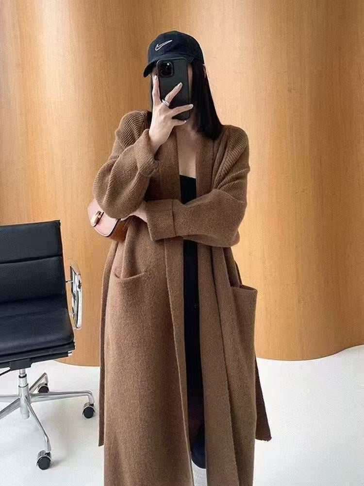 Idle Style Mid-length Sweater Coat