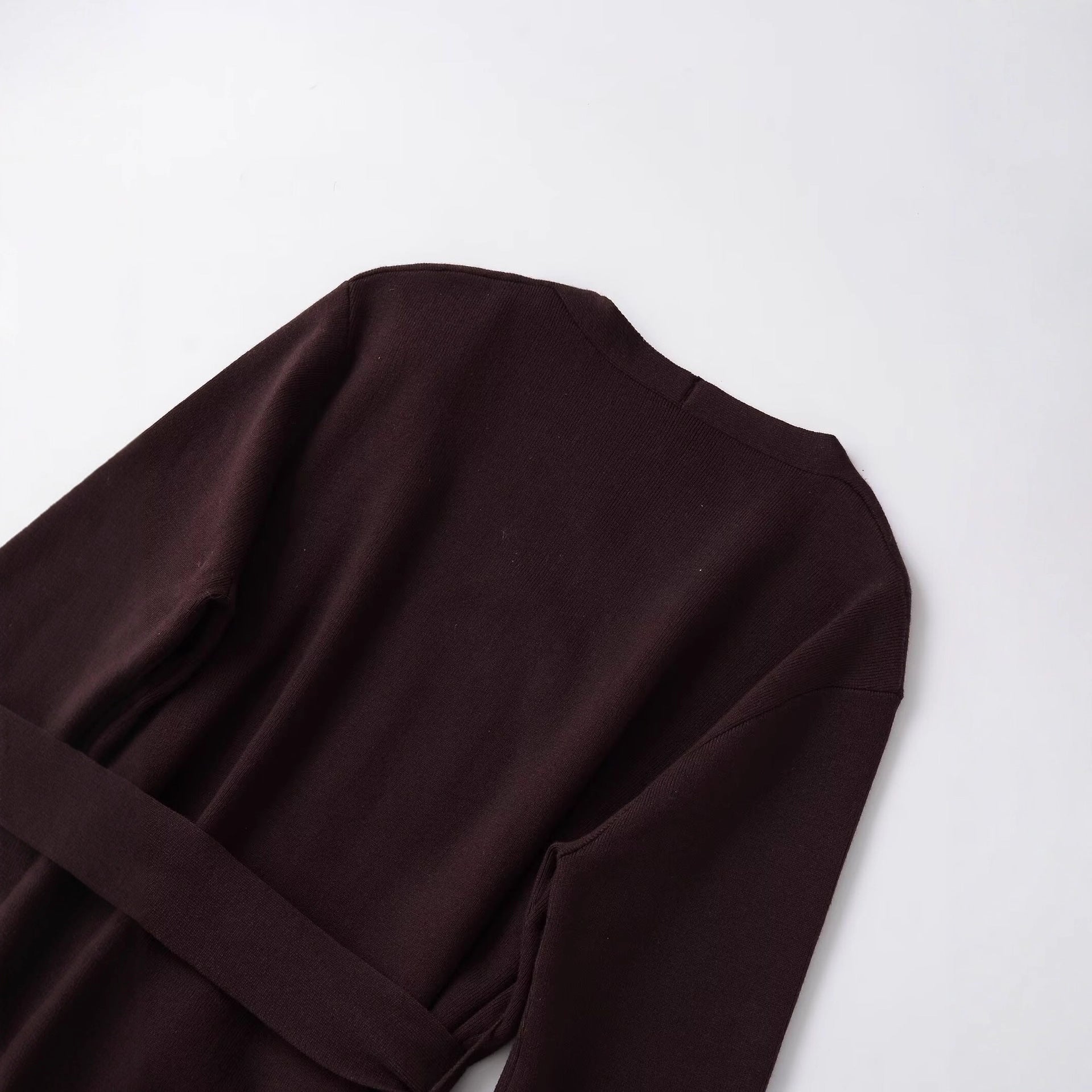 European And American Style Fashion Simple And Versatile Belt Knit Jacket