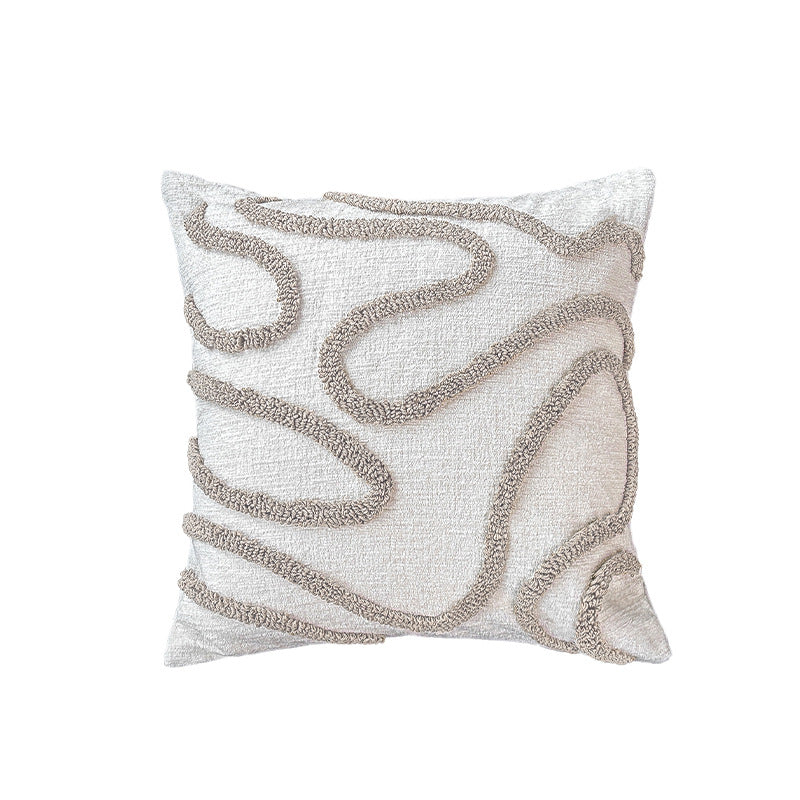 Linen Green Pillow Cover Household Lumbar Support Pillow Pillowcase