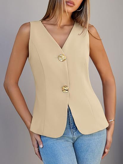 Vest Jacket Women's Slit Slim Fit