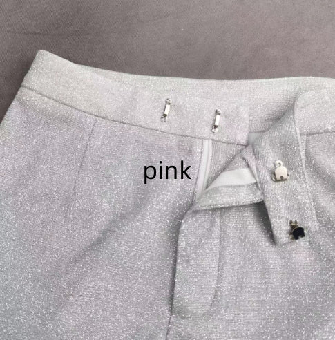 Glitter Suit Jacket Underwear Straight Leg Pants Suit