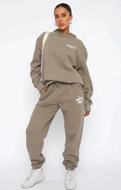 Hooded Long Sleeve Sweater Women's Clothing Fashion Casual Trousers Suit