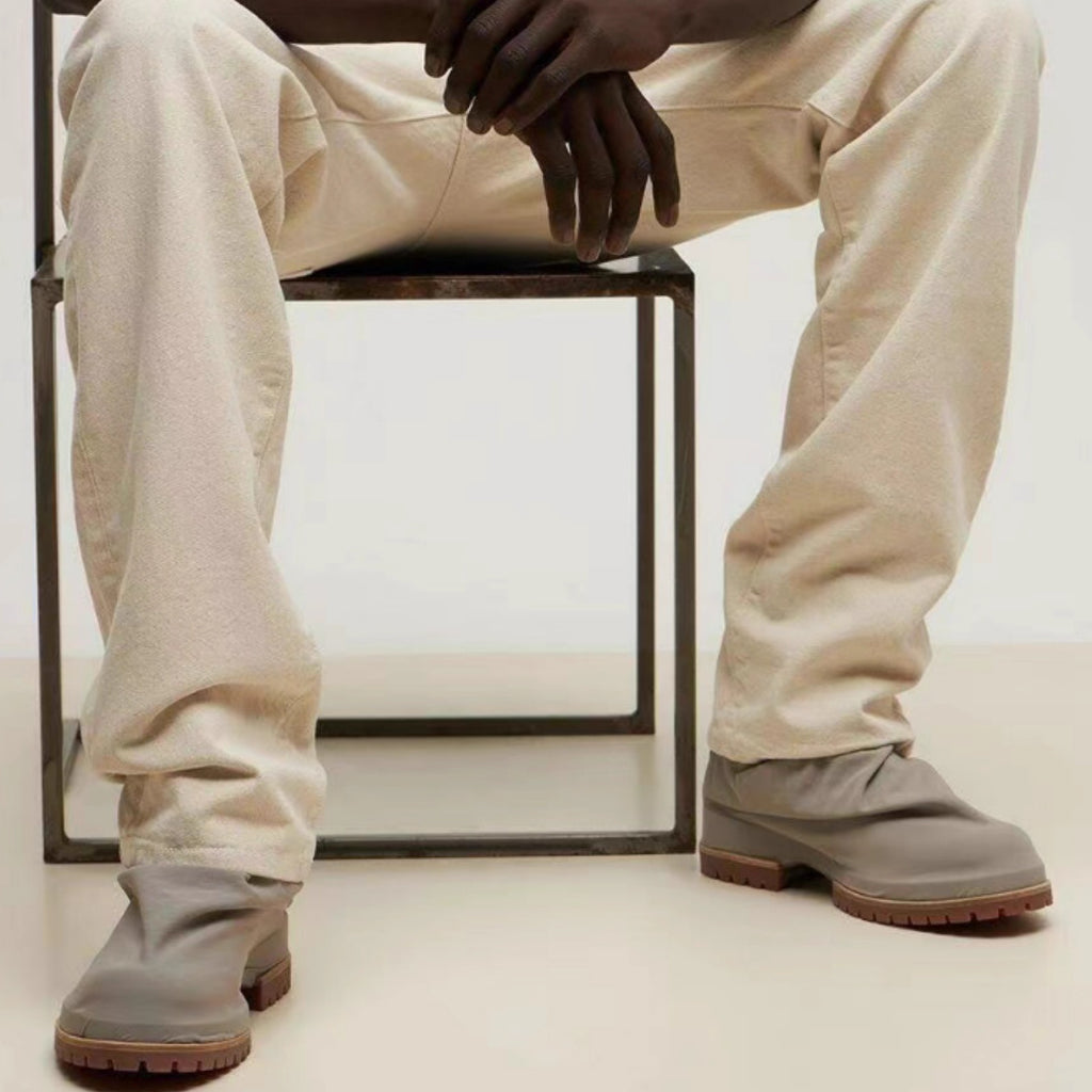 Zip Platform Men's High-top Pleated Leather Knight Boots