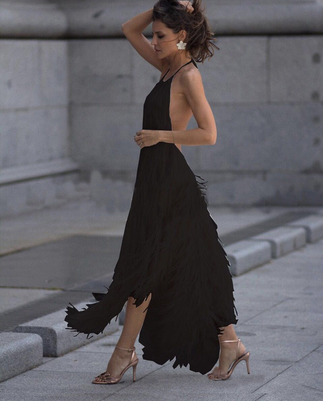 Women's Winter Halter Tassel Skirt