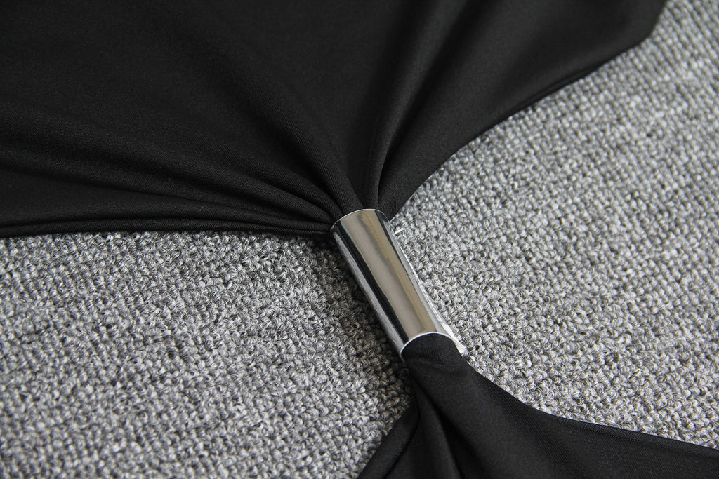 Sexy V-neck Halter Pleated Suspender Dress