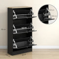 Modern Shoe Storage Cabinet With 3 Flip Drawers And Adjustable Shelves For 12-18 Pairs Of Shoes