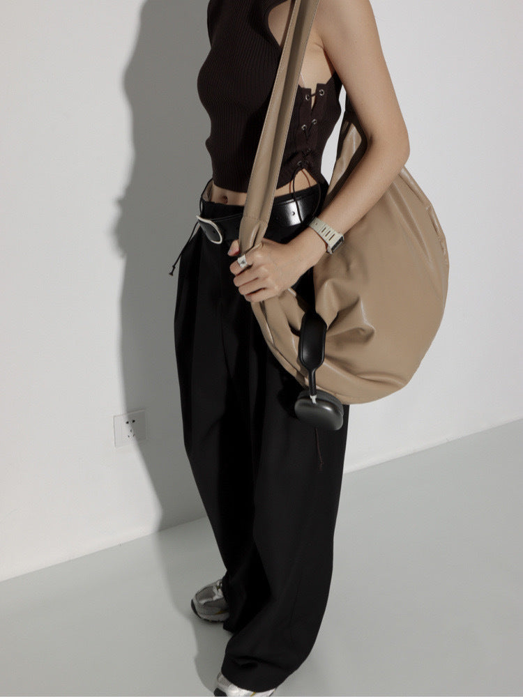 Casual Soft Leather Large Capacity Shoulder Crossbody Tote Bag