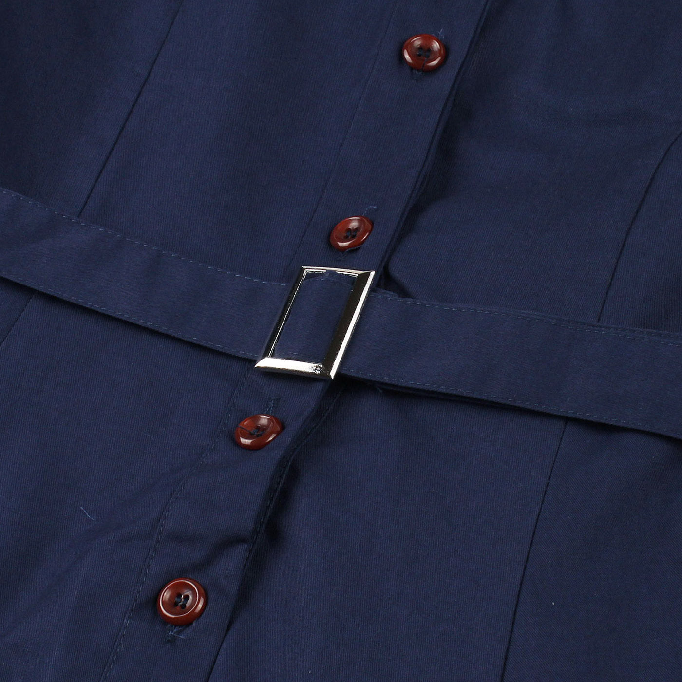 Suit Collar Single-breasted Waist Solid Color Dress