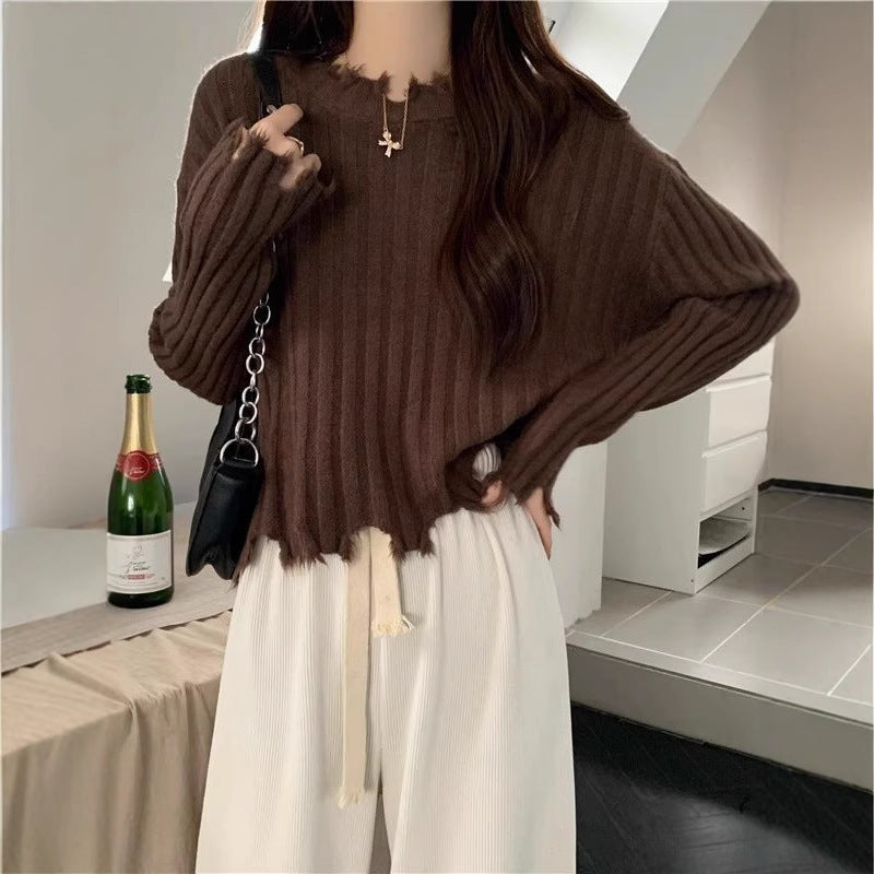 Sweater Women's Outer Design Short Top