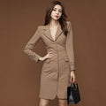Suit Collar Single-breasted Mid-length Outer-style Dress