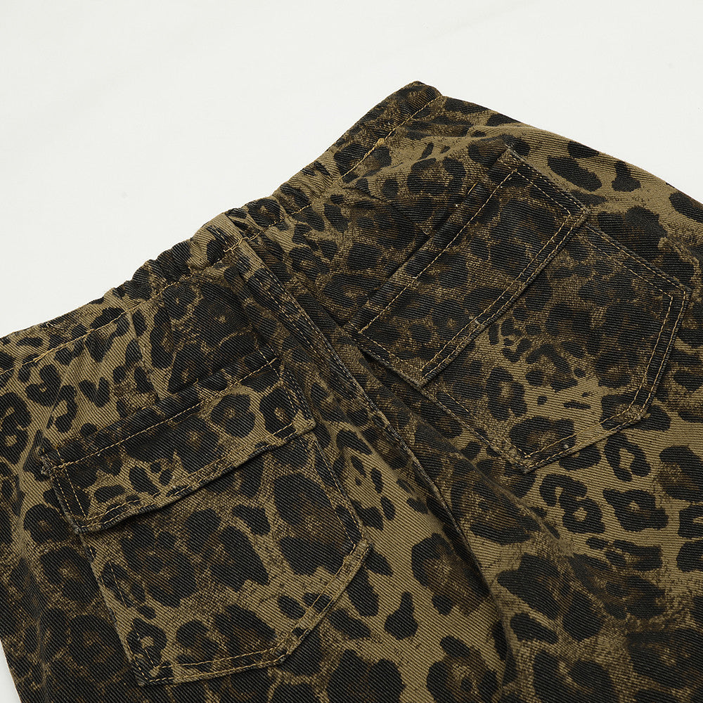 Leopard Print Tooling Straight-leg Trousers Men