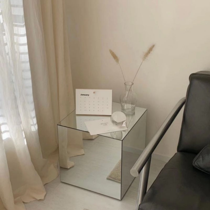 Mirror Acrylic Cube Coffee Table Side Table Simple Bedside Table Decorative Ornaments Shooting Props