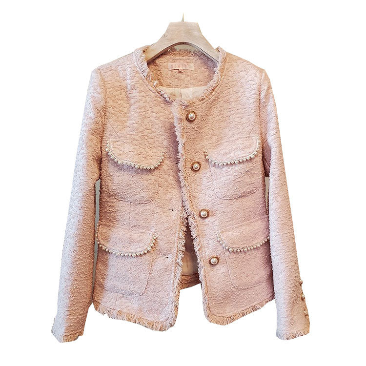 Women's Short Coat With Fringed Fringe