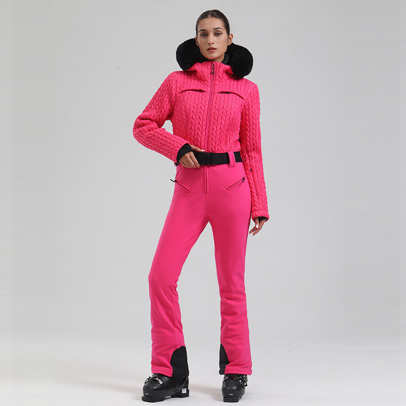 Women's New Professional Double-board Waterproof Ski Suit