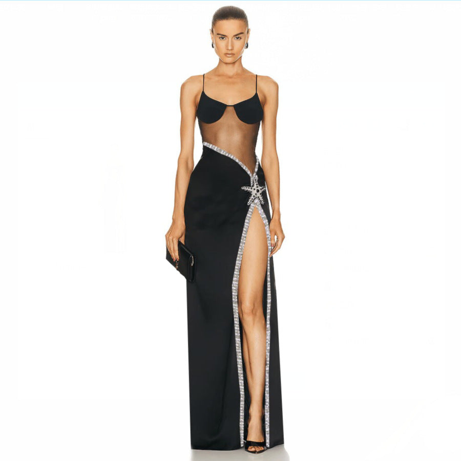 High Slit Shell Bandage Dress