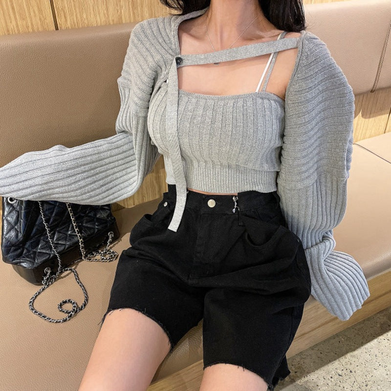Women's Irregular High Waist Slim Sling Suit