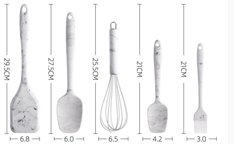 Marble Pattern Cooking Silicone Kitchenware Non-stick Pan