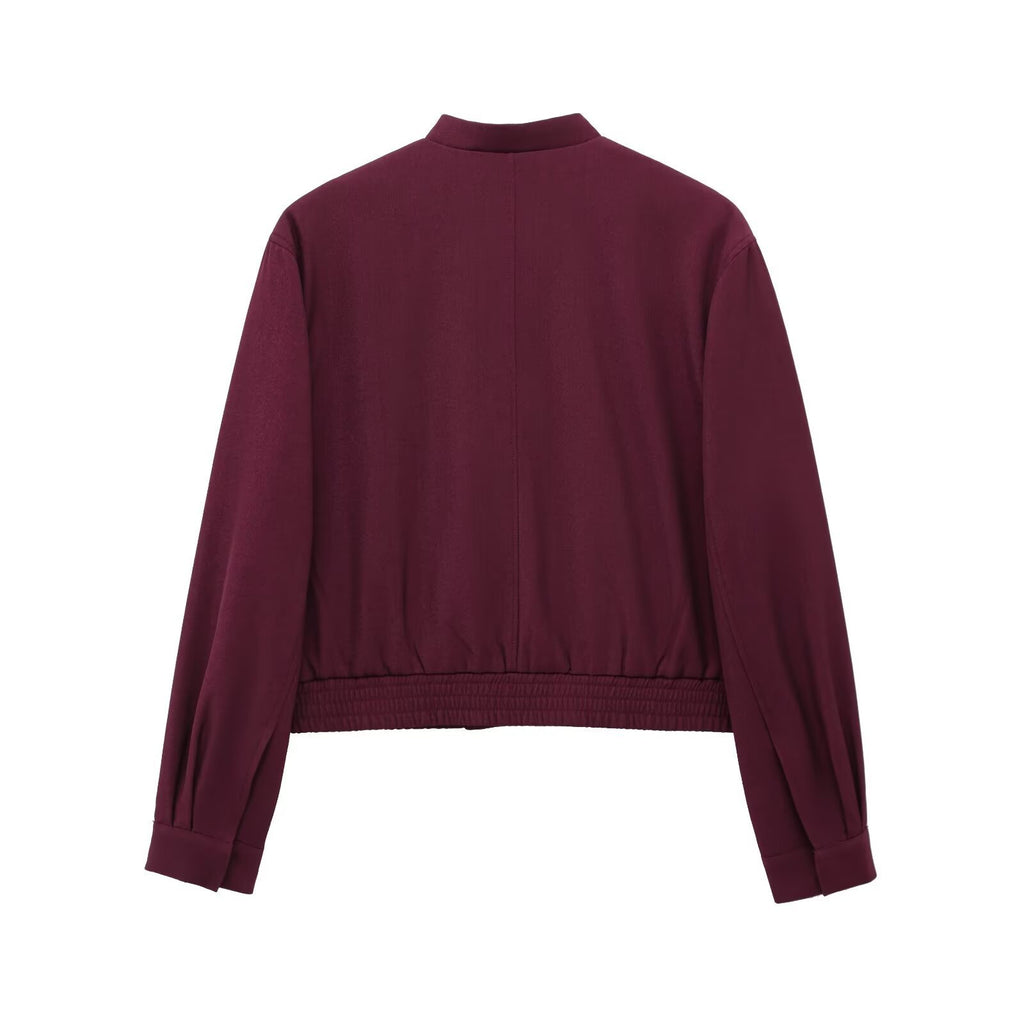 Women's Casual All-match Round Neck Pilot Jacket Suits