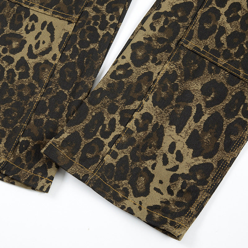 Leopard Print Cutting Pants For Men