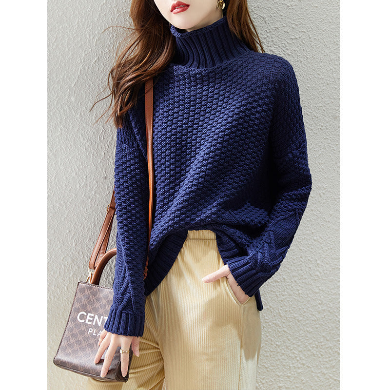 Retro Turtleneck Loose Long-sleeved Sweater