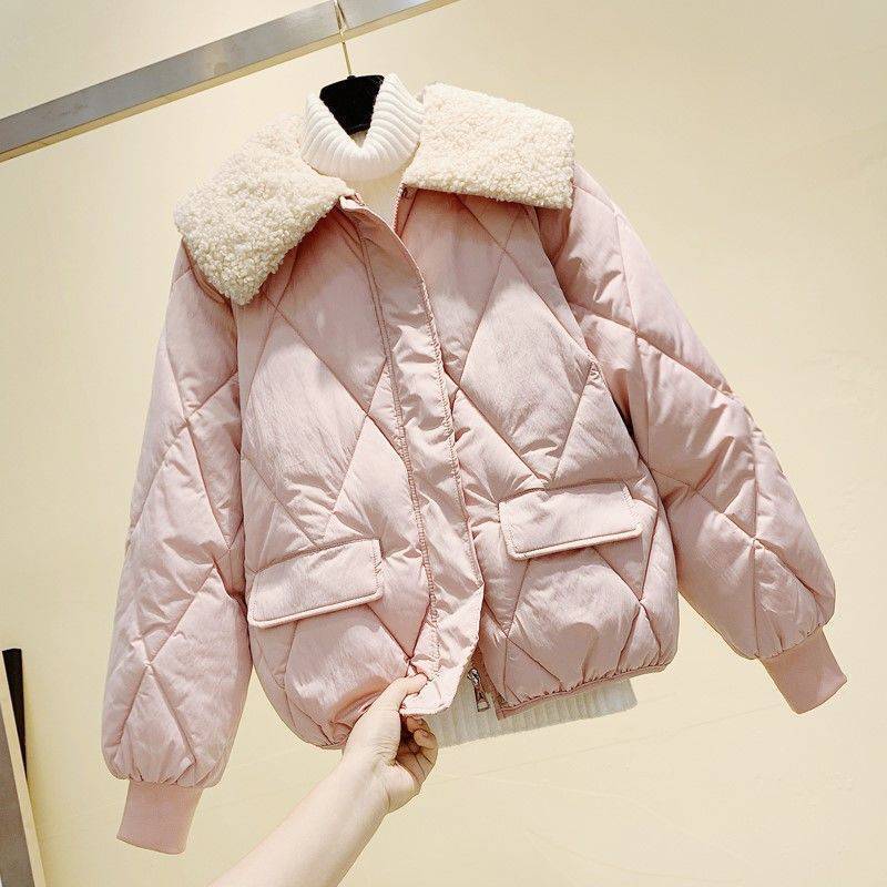 Women's Fake Two-piece Hooded Loose Cotton-padded Coat