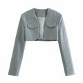 Retro Fried Street Fashion Suit Short Coat Waistcoat High Waist Pleated Skirt