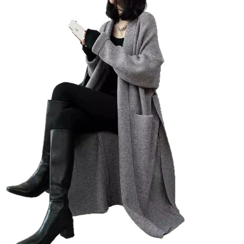 Idle Style Mid-length Sweater Coat