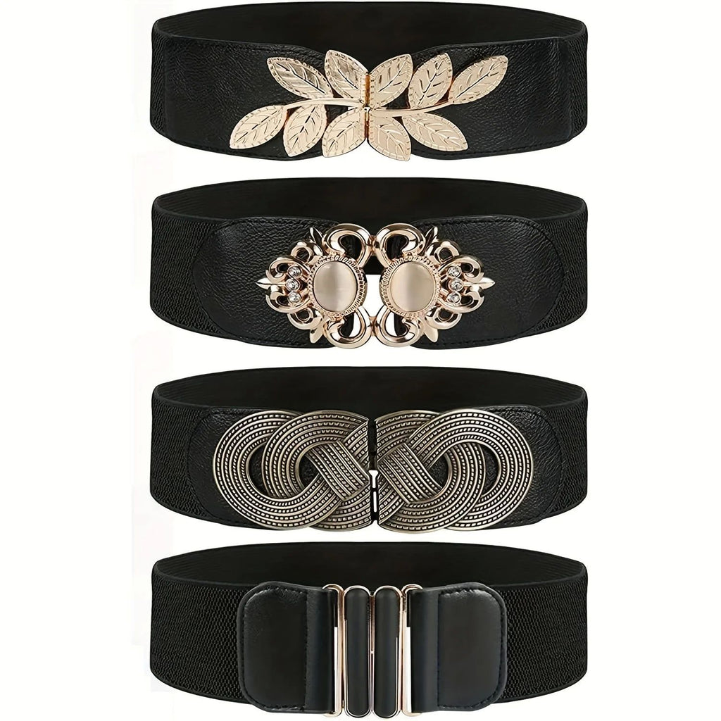 Elegant Retro Metal Buckle Belt Women