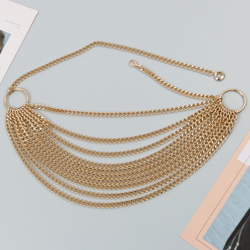Multi-level Chain Ladies Decorative Chain Metal Gold Waist Chain Belt