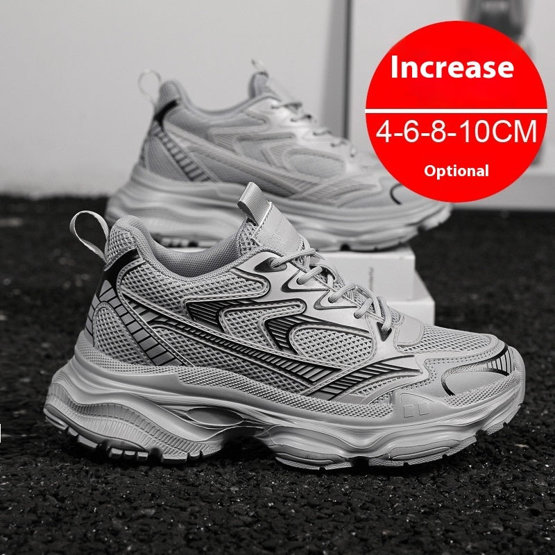 Casual Breathable Clunky Sneakers Platform Height Increasing Shoes