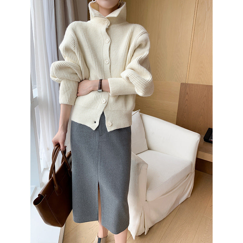 Women's Short Loose Turtleneck Sweater Coat