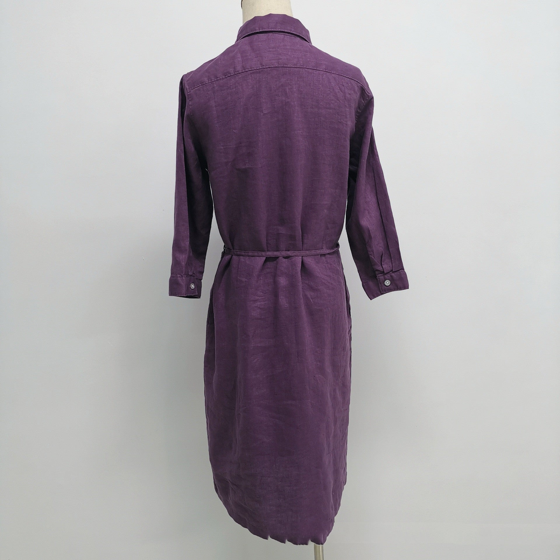 Women's Fashion Single-breasted Half Cardigan Mid-length Shirt Dress