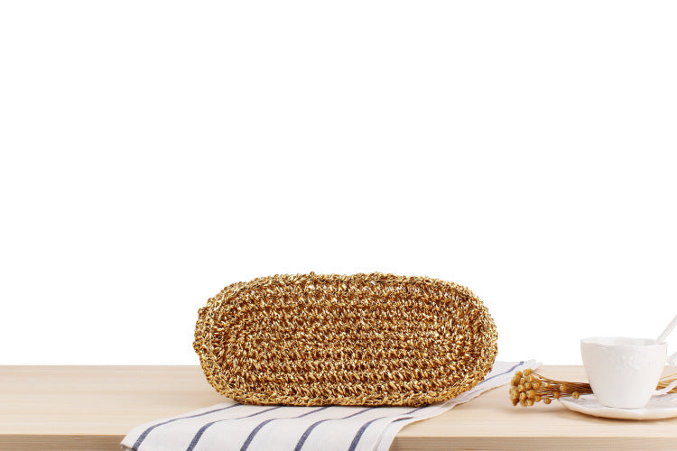 Pure Gold And Silver Thread Hand Crocheted Bag