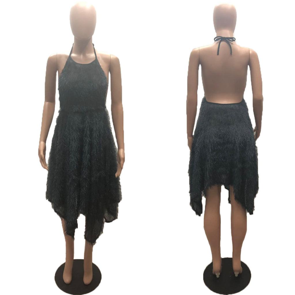 Women's Winter Halter Tassel Skirt
