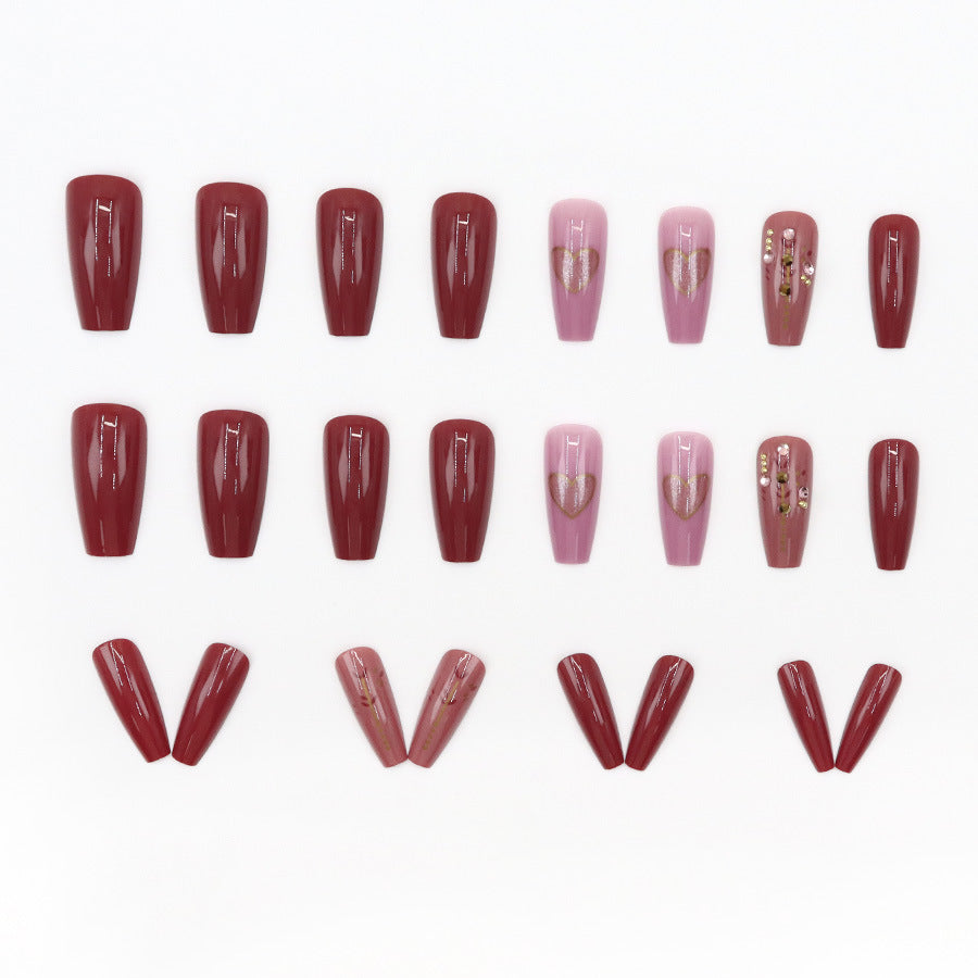 Retro Sweet Cool Solid Color 24 Pieces Nail Wear Nail