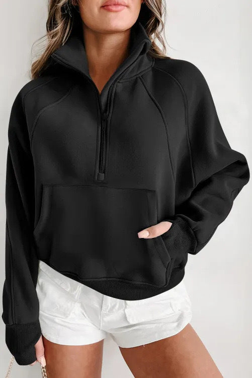 Hoodie Casual Stand Collar Long Sleeve Loose Top