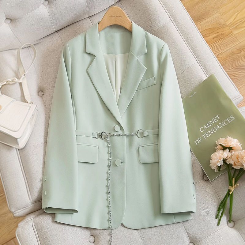 Korean Style Elegant Belt Chain Suit