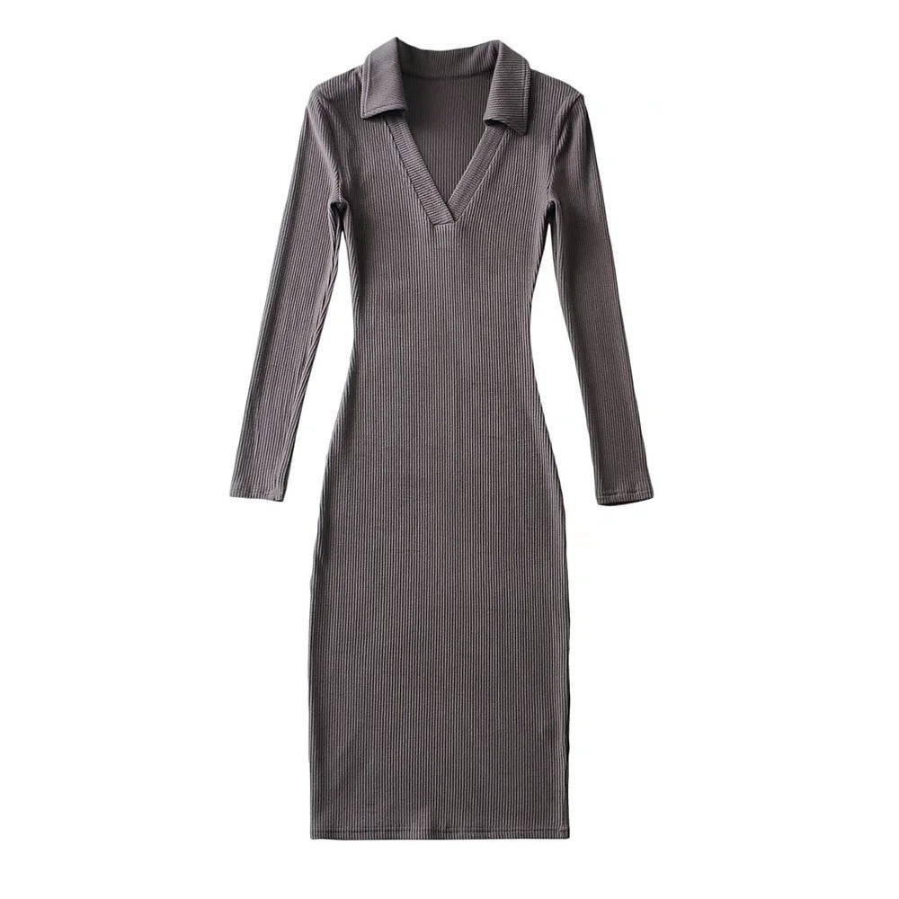 Women's Tight Deep V Neck Tight Hip Skirt