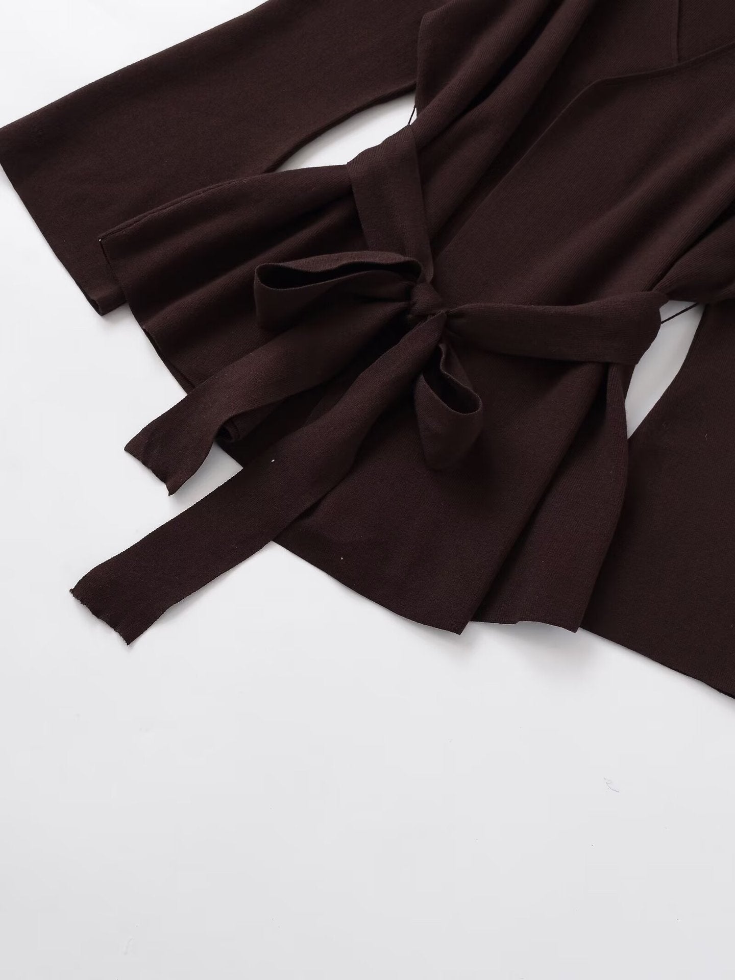 European And American Style Fashion Simple And Versatile Belt Knit Jacket