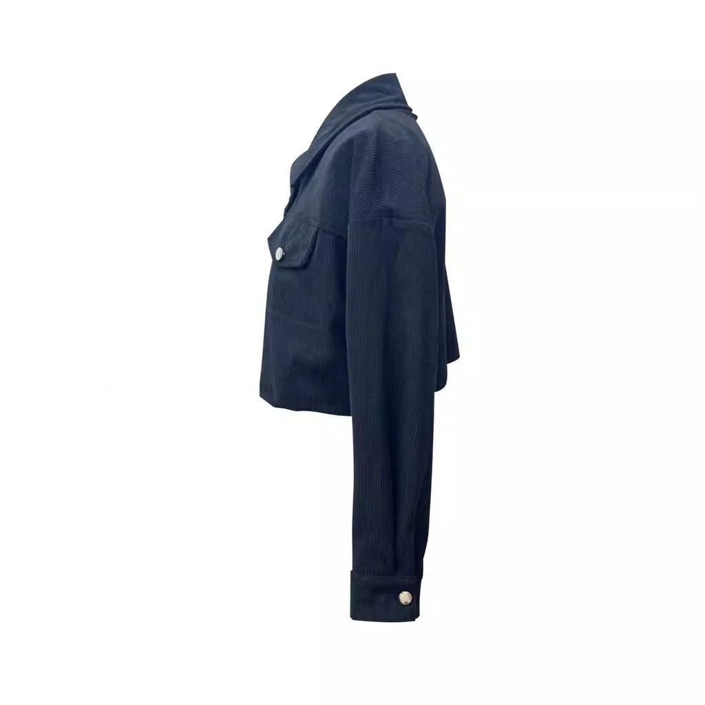 European And American Lantern Long Sleeve Corduroy Casual Short Coat Jacket