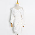 Design Single-breasted Statement Lapel High-waisted Slim Dress