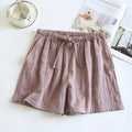 Pure Cotton Gauze Colorful String Washed Home Shorts Couple Style