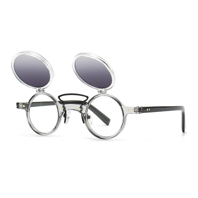 Sun Glasses Round Beige Frame